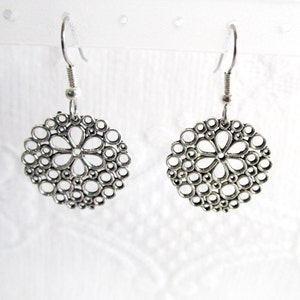Flower and Bubbles Pierced or Clip On Earrings