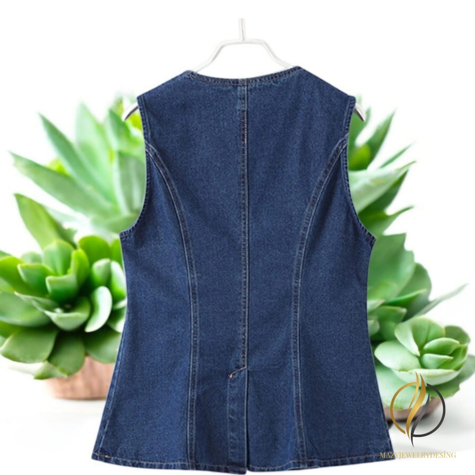 Tie Front Vest and Shorts Denim Set