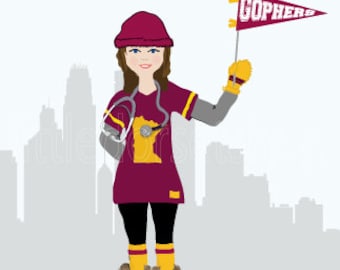 Minnesota Gopher Card // Football Fan Card with envelope