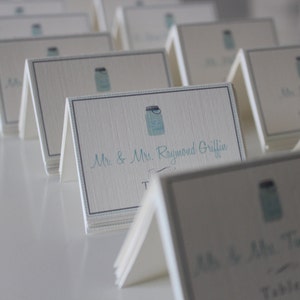 Mason Jar Wedding Placecards & Table number image 1