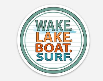 Wake Lake Boat Surf Decal Sticker