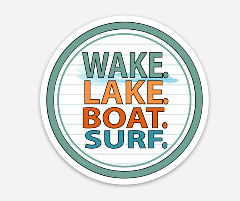 Wake Lake Boat Surf Decal Sticker image 1