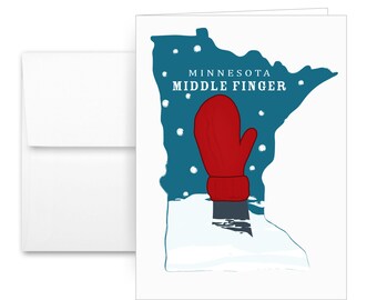 Minnesota Middle Finger Greeting Card