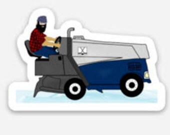 Paul Bunyan Driving Zamboni Decal Sticker