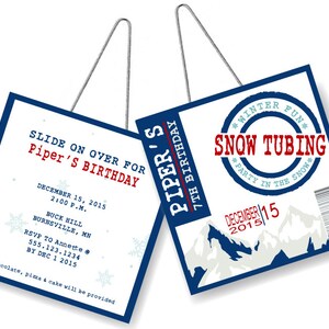 Skiparty Einladung | Ski tag Einladung | Tubing Party Einladung | Schiebeparty | Winter Einladung