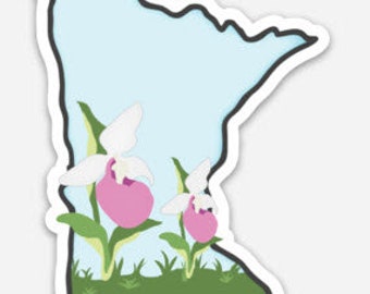 Minnesota State Flower Lady Slipper Decal Sticker