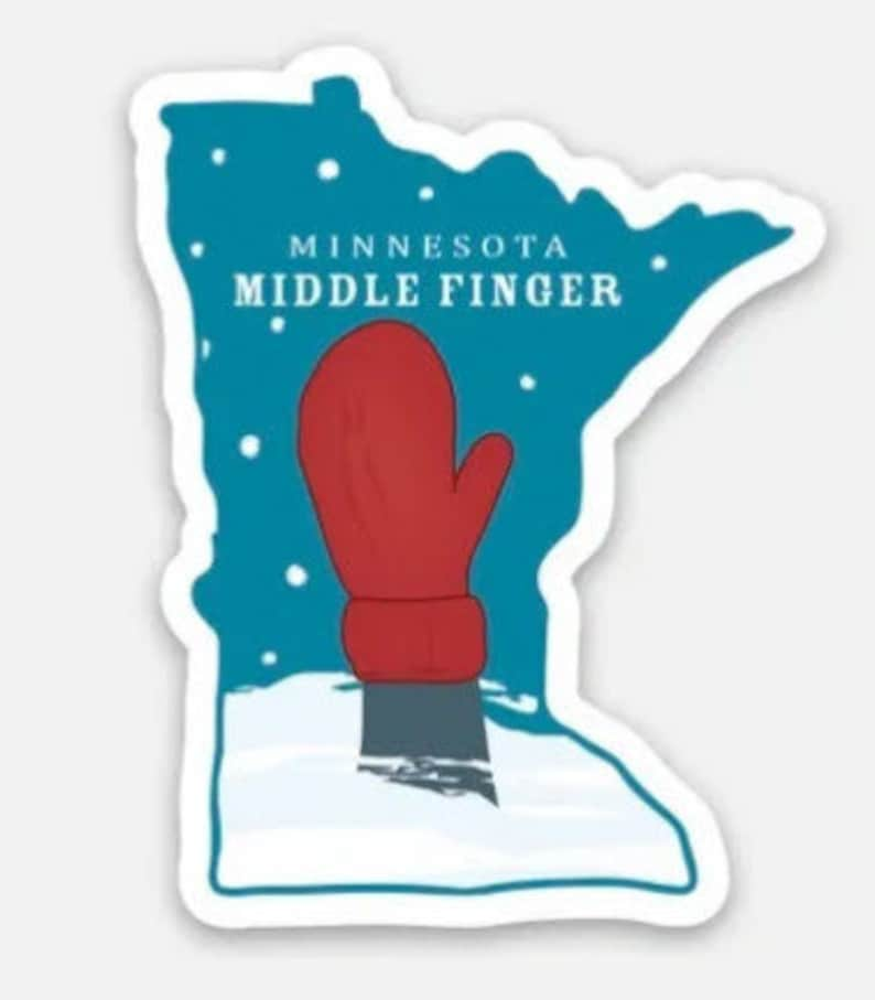 Minnesota Middle Finger Decal image 1