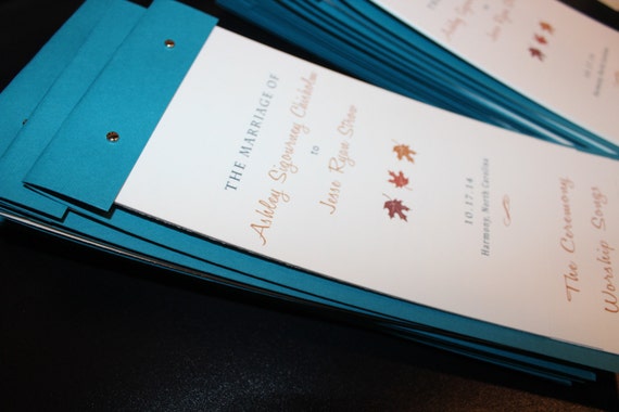 layered custom wedding program booklet cutsom colors and fonts etsy