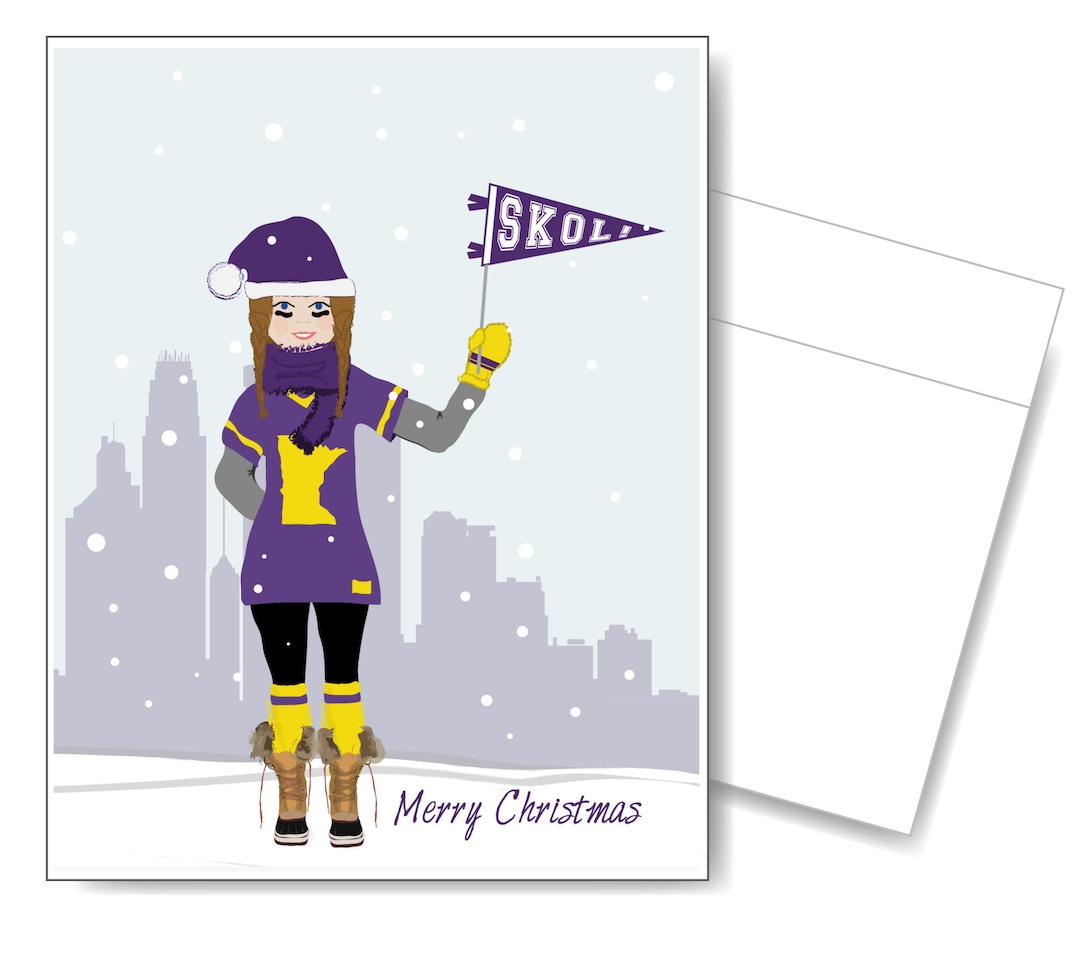 Minnesota Vikings Christmas Card - Etsy