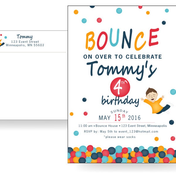 Bounce House Invitation // Ball Pit Party Invitation // Child's Birthday