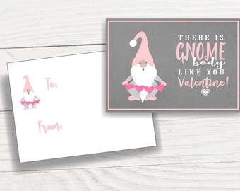 Gnome School Valentines Cards DIGITAL FILE