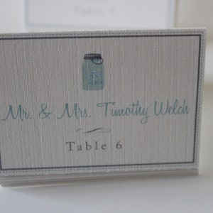 Mason Jar Wedding Placecards & Table number image 2