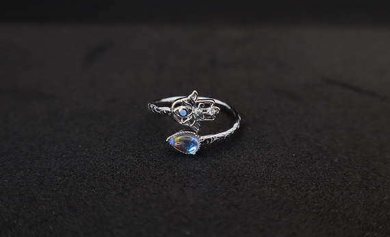 Sterling Silver Adjustable Ring | Opalite & Opal … - image 1