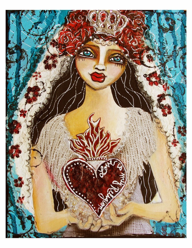 Love Is My Religion Fine Art Print of Mixed Media painting Etsy
