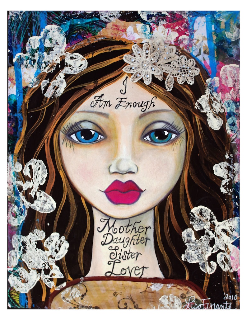 I Am Enough Fine Art Print of Mixed Media Painting Etsy