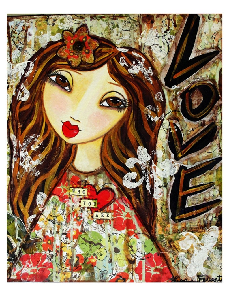 Love Who You Are Fine Art Print of Mixed Media Painting Etsy