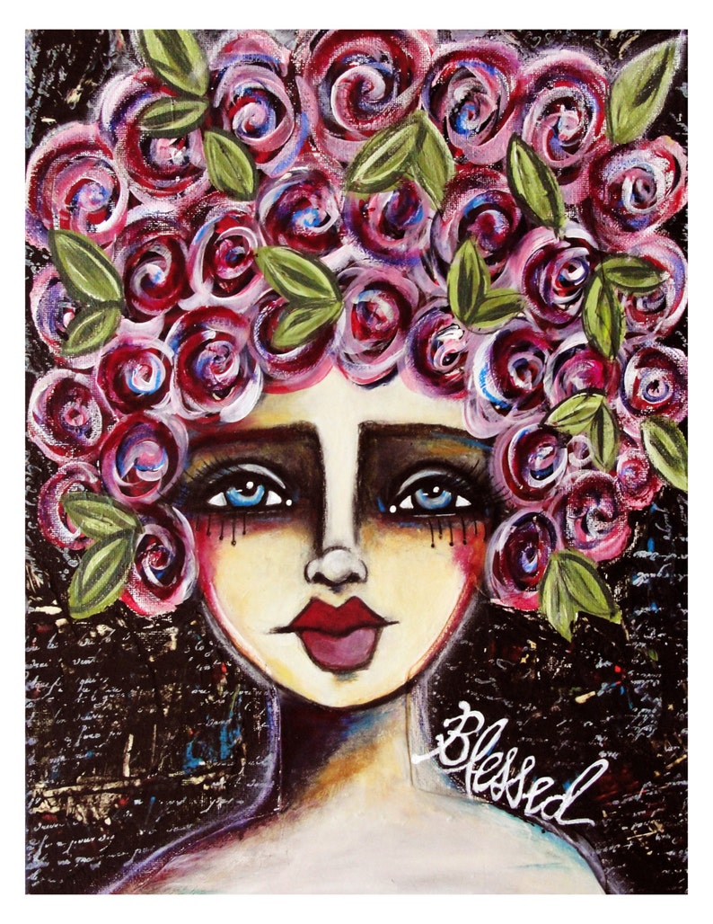 Blessed fine art print of mixed media painting image 0