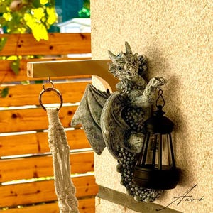 Dragon Light Decor Statue, Resin Dragon Garden Yard Ornament, Dragon Decor Statue, Mythical Creature Lawn Decoration