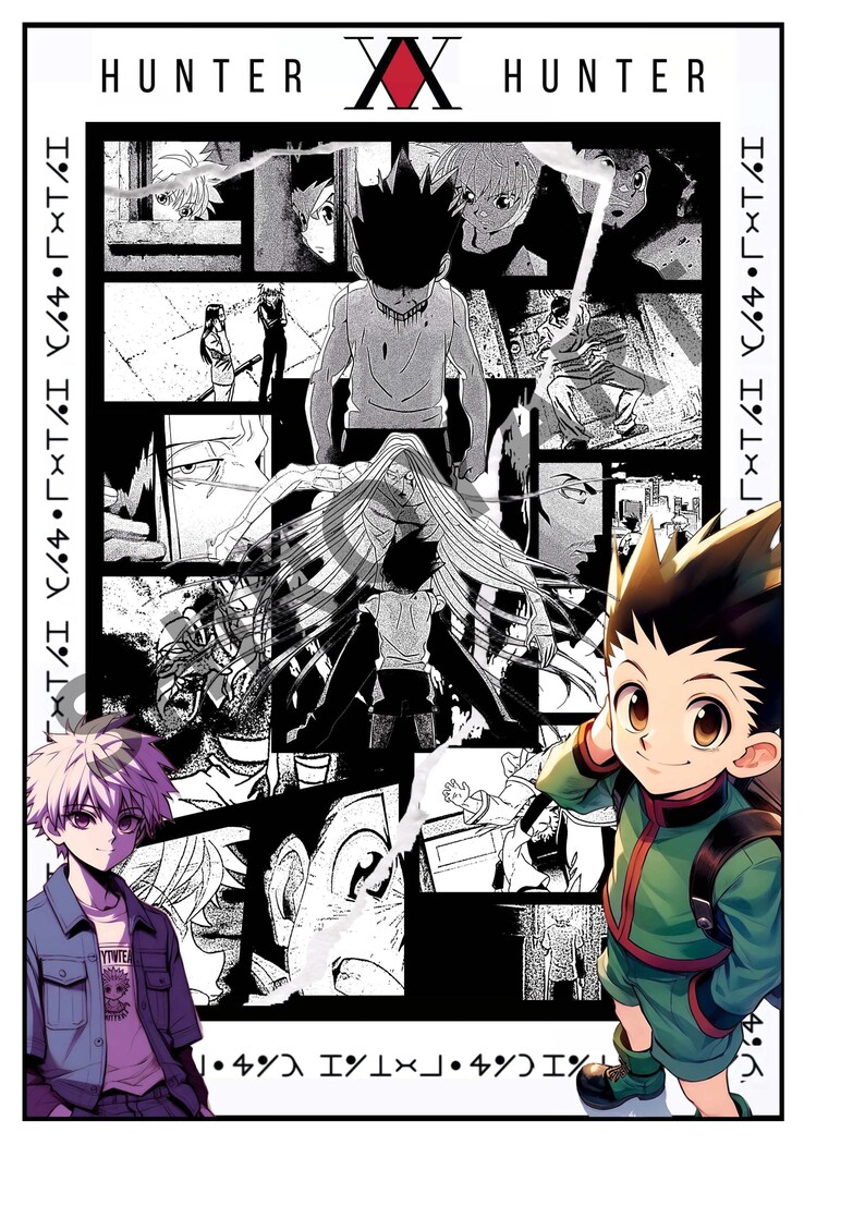 Hunter X Hunter Gon and Kirua Anime Poster Manga Art Print Hxh Fanart ...