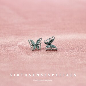 S925 Sterling Silver Butterfly Stud Earrings for Women, Paved with Zircon, Elegant Jewelry
