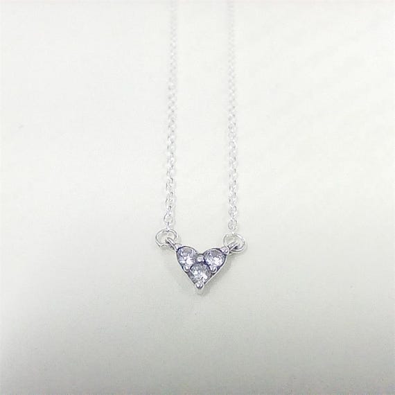 Pandora Kette Collier Triple Stone Heart Collier Silver Necklace
