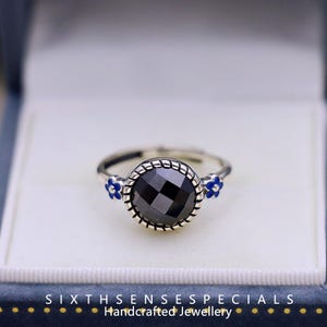 S925 Sterling Silver Zircon Flower Open Adjustable Ring