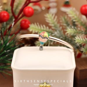 Pandora Style Sterling Silver Colorful Hot Air Balloon Pendant Charm For Travel Lovers Theme Necklace Bracelet Unique Gift