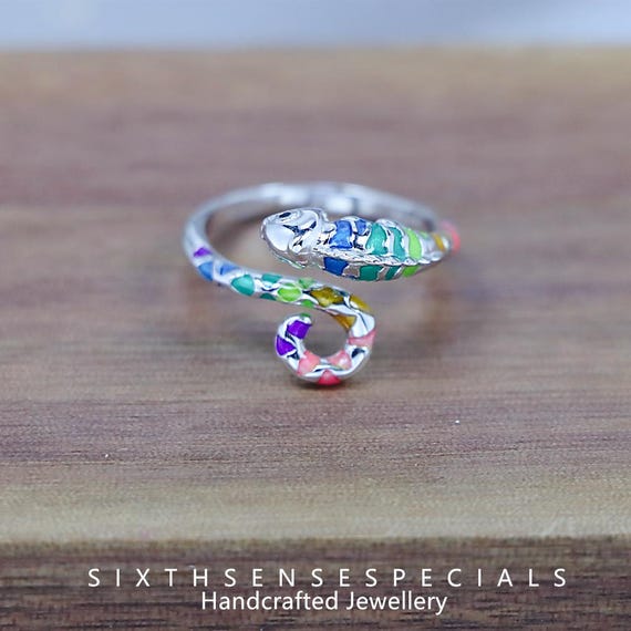 Buy S925 Sterling Silver Color-changing Chameleon Open Ring