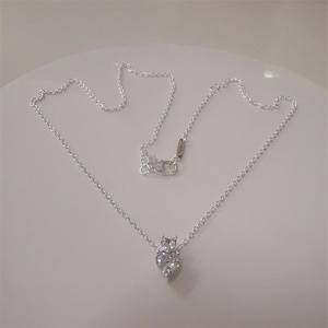 new pandora silver elevated sparkling heart necklace  s925 ale
