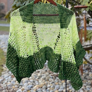 Crochet Pattern// Wild Fern Shawl, Fiercehook, shawl, cover up, double crochet,