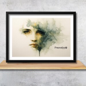 Watercolor Face digital art print for Living Room Digital Download By Framelyy