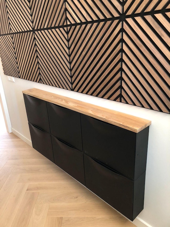 Three-shelf Ikea Trones Shoe Cabinet - Choice of Wood Type 156 Cm