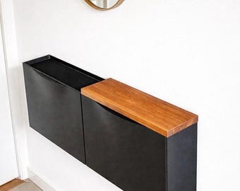 Tablón de madera de teca para zapatero Trones de Ikea