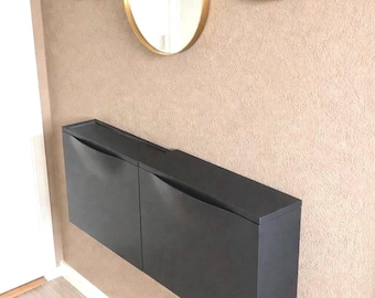 Estante de mejora para zapatero Ikea Trones, color negro - Armario individual de 52 cm - Bandeja para Trônes - Truco de Ikea - Complemento de mueble - Estante de madera maciza