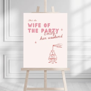 Editable Hen Bachelorette Party Welcome Board, Hen Do Welcome Sign, Wedding Sign, Editable Canva Template, Digital Download, Hens Party sign