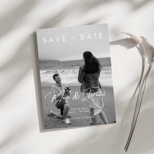 Speichern Sie die Datumskarten, minimale Hochzeit, Foto speichern Sie die Datumskarten, Minimale einfache, digitale Vorlage, digitale einladen bearbeitbare Vorlage