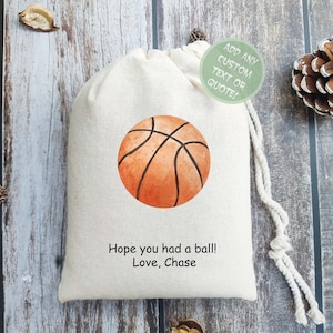 Basketball Party Favor | Sports Birthday Bag | Kids Goodie Bag | Customized Game Day Bag | Children&#39;s Name Bag | Kids Party Favor