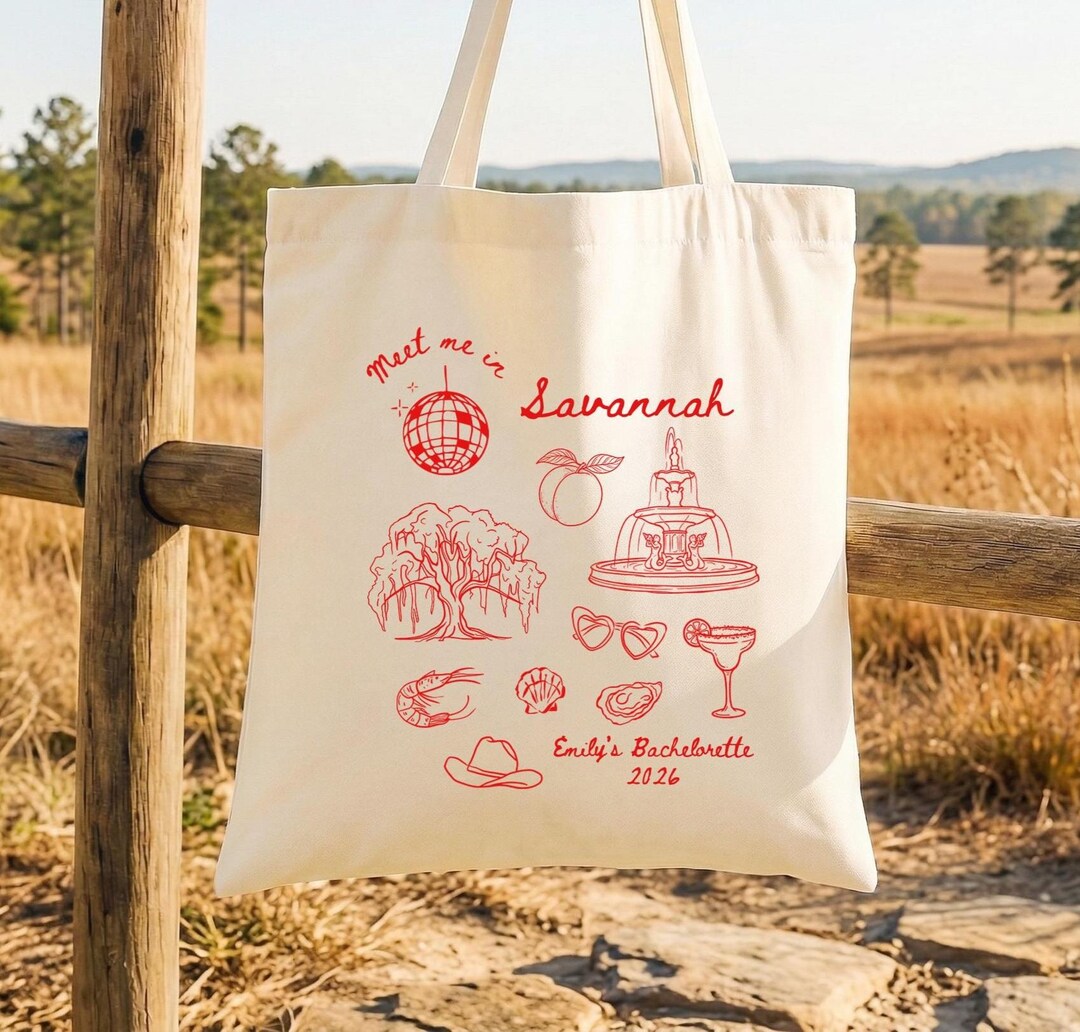 Savannah Bachelorette Tote Bag | Custom Club Theme Party Favor - Etsy