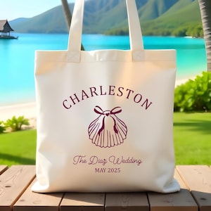 Charleston Bachelorette Tote Bag | Coastal Bachelorette Totes | Bachelorette Party Favors | Beach Bachelorette Tote | Charleston Beach Bag