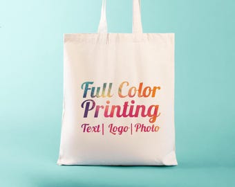 Custom Logo Tote Bags: Multi Color Print, Personalized Business Bags