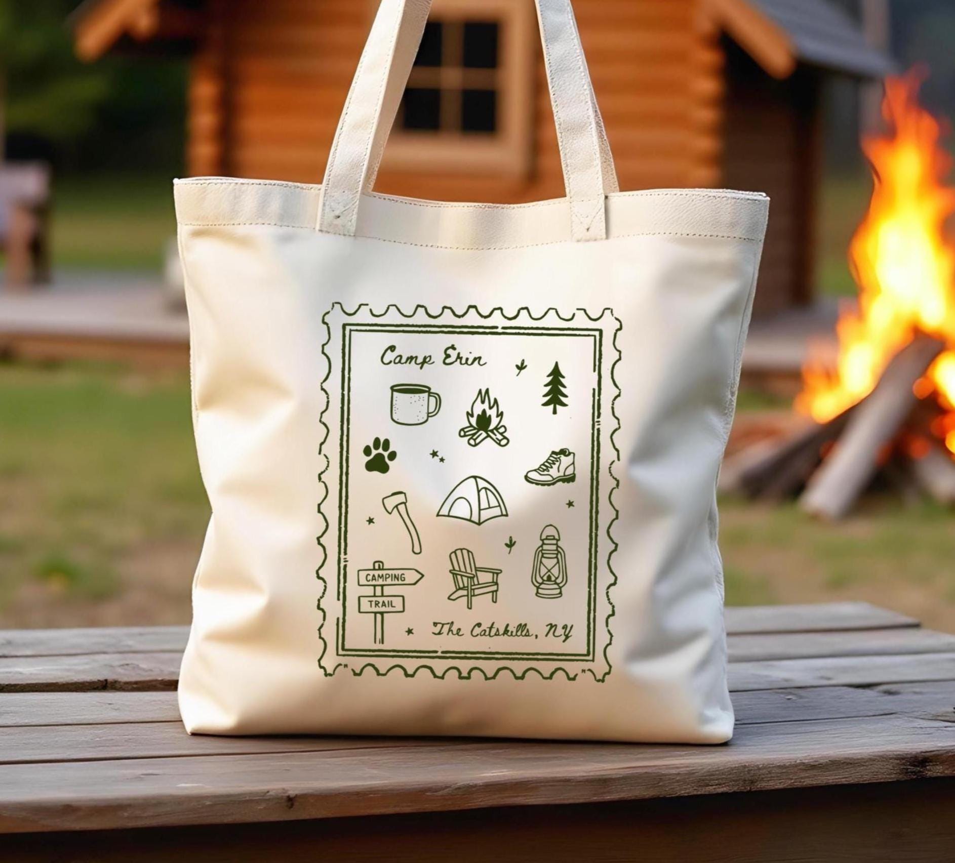 Camp Bachelorette Stamp Tote | Camp Bachelorette Tote | Bachelorette Party Favors | Bachelorette Camp Bags | Camp Bachelorette Party Bags