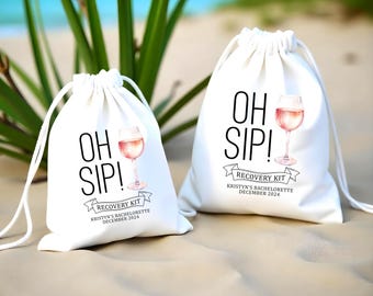 Oh Sip Bachelorette Party Favor Bags: Wine Hangover Recovery Kit