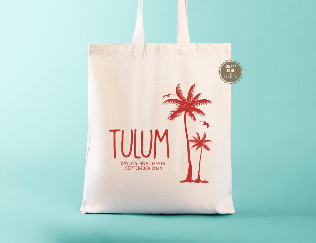 Tulum Wedding Tote Bag: Personalized Mexico Destination Favor - Etsy