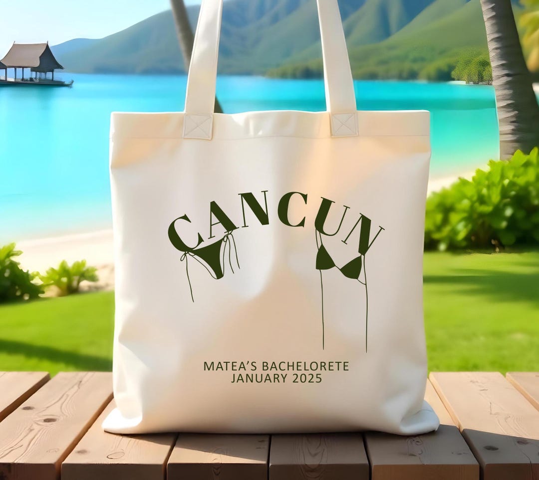 Cancun Bachelorette Tote Bag | Mexico Destination Wedding Tote Bags ...