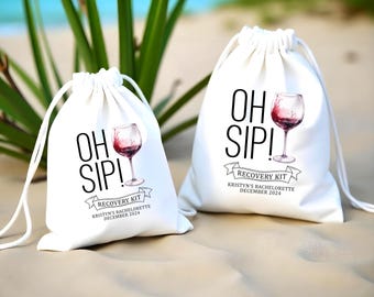 Oh Sip Hangover Kit Bags: Wine Bachelorette Party Favors