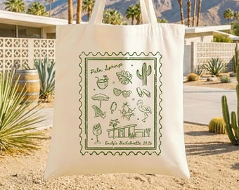 Bolsa de mano personalizada con sello de Palm Springs / Viaje retro al desierto