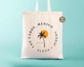 Los Cabos Wedding Tote Bag: Personalized Mexico Destination Welcome Gift