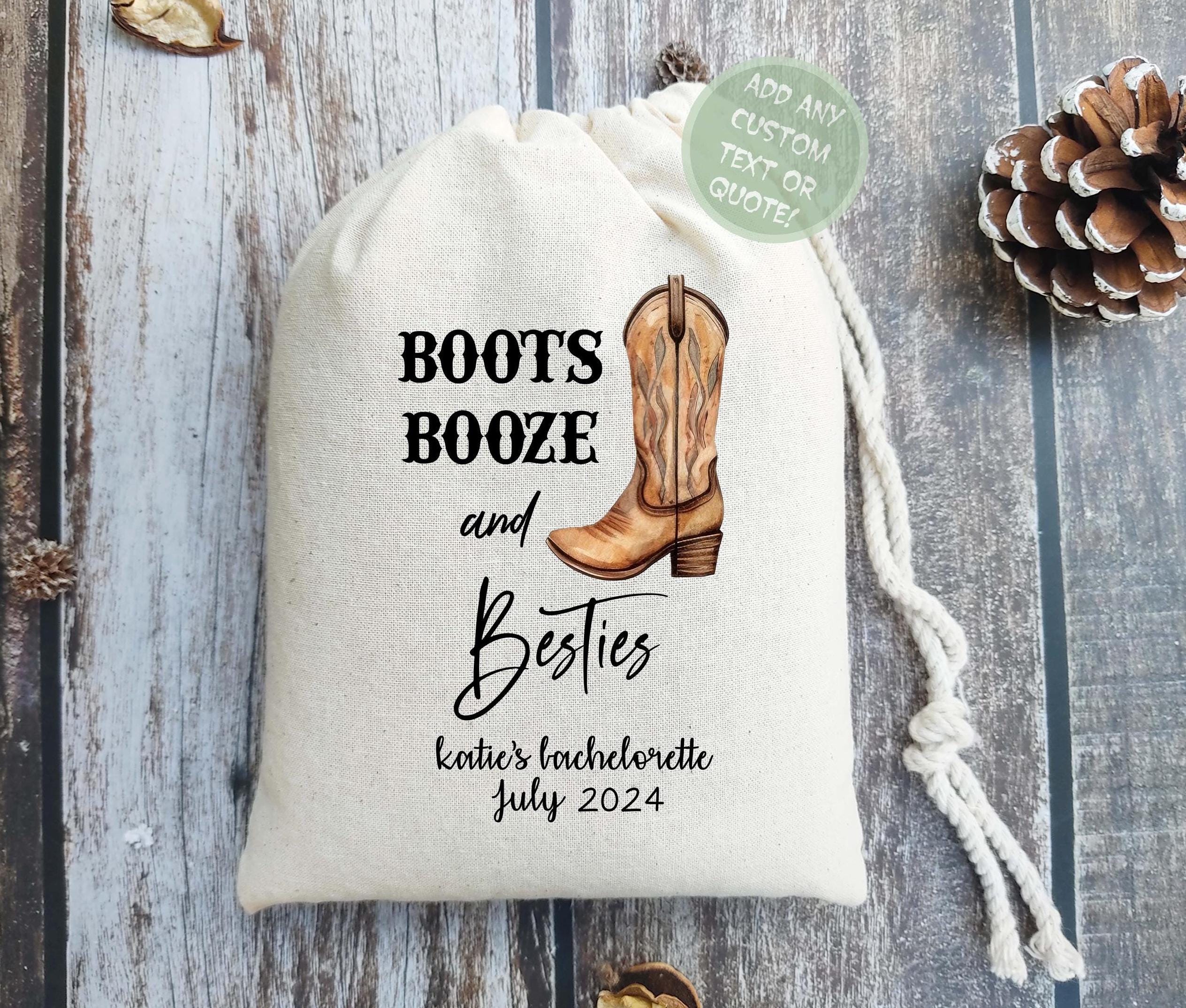 Boots Booze Besties Favor Bag: Country Bachelorette Party Gift