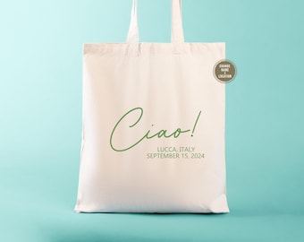 Ciao Italy Wedding Welcome Tote Bag: Personalized Destination Favor
