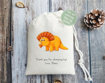 Personalized Dinosaur Party Favor Bags: Custom Birthday Theme